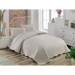 Přehoz bavlněný Deluxe jednobarevný béžový TiaHome 140x220cm + 1ks 50x70cm