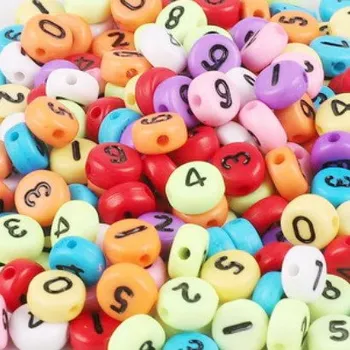 Materiál na výrobu šperku Šperky4U Plastový korálek - číslice - PK002-6