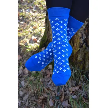 Dámské ponožky Folklorní ponožky Valašský vzor I - modrá Velikost: EU 35-38