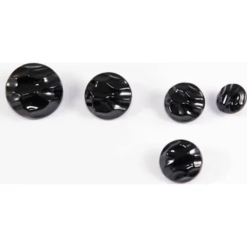 Knoflík Knoflík s lomeným vzorem, lesklý, se spodním přišitím - černá - průměr 2 cm