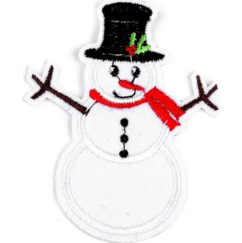 Nášivka Nažehlovačka sněhulák, barva 2 bílá černá