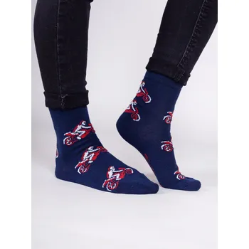 Ponožky YO SK0006C tm. modré s motorkami velikosti ponožek: 18-20 ( EUR vel. 27-30)