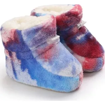 Dětská sálová obuv Zimní capáčky s kožíškem - huculky Barevná varianta: Modro červené, Velikost: 13-18 m