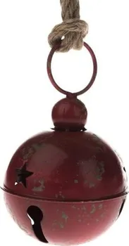 Vánoční dekorace Dakls Závěsná kovová rolnička červená 20 x 32 cm