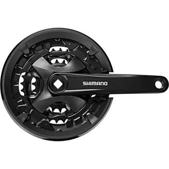 Klika na kolo kliky SHIMANO FC-MT101-L 175mm 44-32-22, černé, s krytem, 9 speed, pro osu čtyřhran, v krabičce