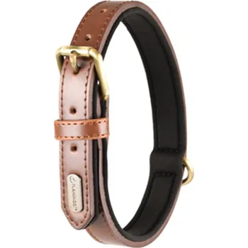 Obojek pro psa Obojek FLAMINGO Lyabo z umělé kůže hnědý 3x47-57cm