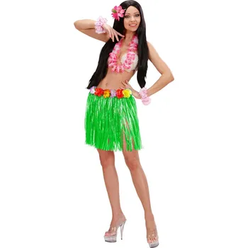 Karnevalový kostým WIDMANN Havajská sukně s květinami zelená