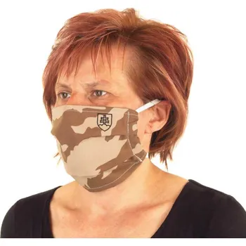 rouška Maskáčová rouška Slovenský znak | dvouvrstvé Desert (Nejlevnější rouška na prodej super cena, provedení guma po obvodu)