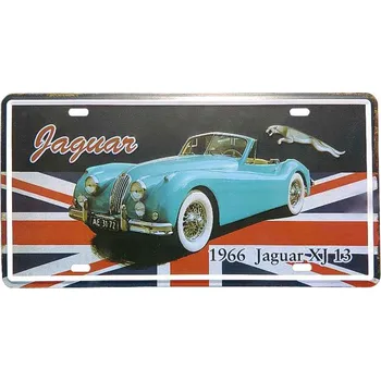 Plechová cedule Plechová tabule retro Jaguar XJ 13 1966 30 x 15 cm (dobová retro reklama na automobil Jaguár)