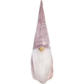 Vánoční dekorace Skřítek textil 13cm růžová (549300)