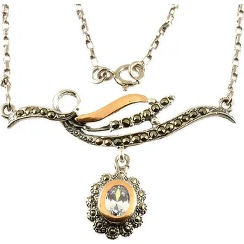 Náhrdelník ŠPERKY-NM, Dámský náhrdelník s křišťálem portugalské stříbro 811 Délka náhrdelníku: 45 cm