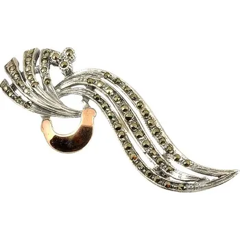 Brož ŠPERKY-NM, Stříbrná brož vlna 075 portugal