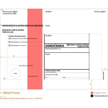 Obálka Obálka dodejka s červeným pruhem, samolepicí s páskou, samopropisovací 162x217 mm 1ks