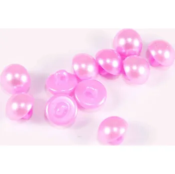 Knoflík Knoflík perlička se spodním přišitím - světle růžová - průměr 1,1 cm