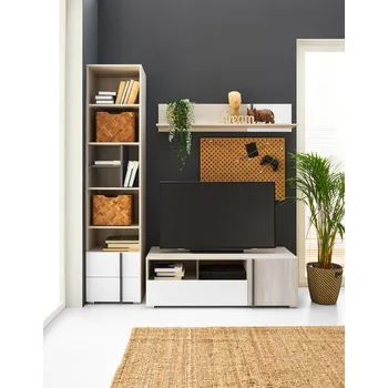 Obývací stěna Nábytková sestava B, REMO bílý mat / dub wilton / antracit