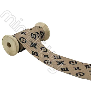 Stuha Stuha černé ornamenty béžová 40 mm