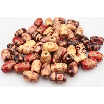 Dětské navlékací korálky Pro Háčkování Dřevěný korálek 13 x 8 mm soudek potištěný 50 ks