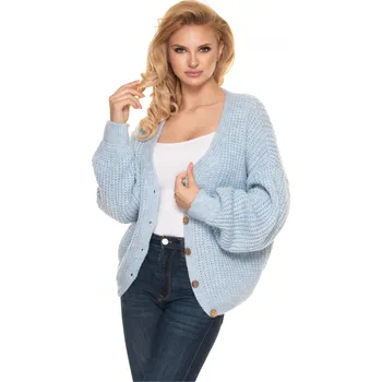 Dámský svetr PeeKaBoo Dámský krátký oversize kardigan Sarkad nebesky modrá univerzální