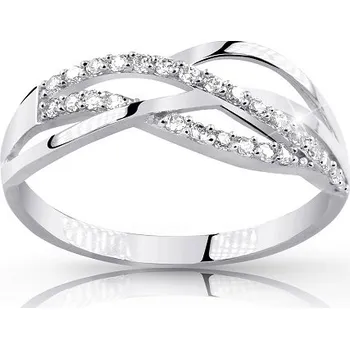 Prsten ŠPERKY-NM, Zlatý moderní prsten bílé zlato 1879 Velikost prstenu: 59