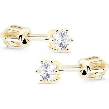 Náušnice ŠPERKY-NM, Zlaté pecky se zirkonem 2525