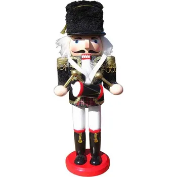 Vánoční dekorace Figurka dřevěná Louskáček bubeník 30cm (vánoční ozdoba krušnohorského louskáčku na ořechy)