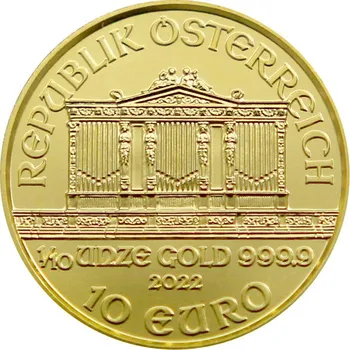 Munze Österreich Investiční zlatá mince Wiener Philharmoniker 1/10 oz 2022 3,11 g