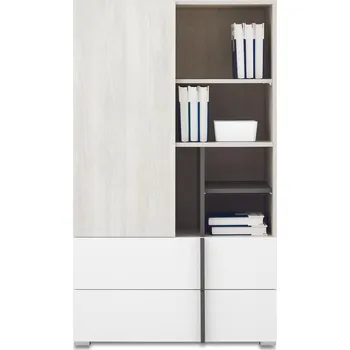 regál Regál REMO RM6 bílý mat / dub wilton / antracit, 80 cm