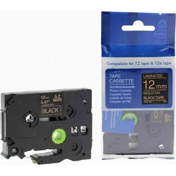Pásek do tiskárny Alternativní páska Brother TZ-334/TZe-334 12 mm x 8 m zlatý tisk/černý podklad