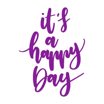 Polep vozidla SAMOLEPKA It is a happy day nápis šťastný den (14 - fialová) NA AUTO, NÁLEPKA, FÓLIE, POLEP, TUNING, VLASTNÍ TEXT, TISK, AUTOSAMOLEPKY.cz, POLEPY, OBRÁZEK, LOGO, SAMOLEPKY