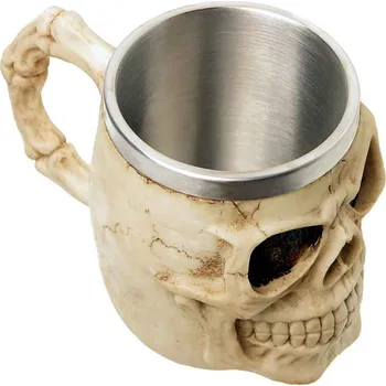 Sklenice Pohár Lebka 4dcl (netradiční pivní krígel s nerezovým vnitřkem)