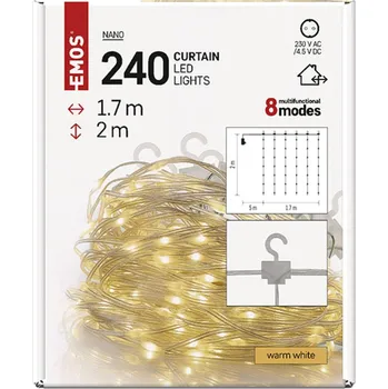 Vánoční osvětlení EMOS D3EW01 řetěz 240 LED teplá bílá