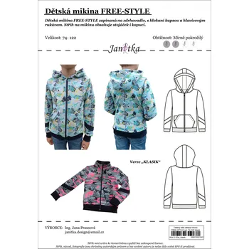Nit Tištěný střih dětská mikina FREE-STYLE vel. 74-122 klasik