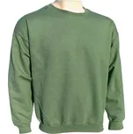 Mikina Gildan zelená army (jednoduchá mikina z počesaného úpletu)