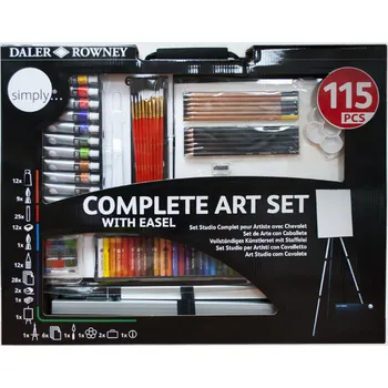 Pastelka Daler Rowney Daler Rowney, výtvarný set se stojanem, Complete Art Studio, 115 kusů