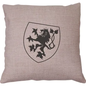 Polštář Polštář lněný vzhled s potiskem Český lev