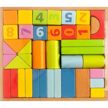 ostatní stavebnice Dřevěná dětská stavebnice 39ks (skládačka s čísly pro děti od 3 let HB435)