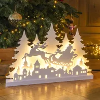 Vánoční dekorace HI LED dřevěná silueta s jedním sobem