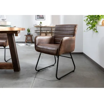 DARKNESS Křeslo z pravé kůže, 62x59x86, tmavě hnědé