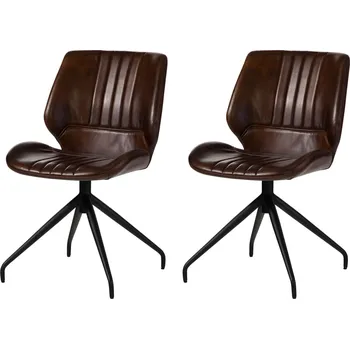 DARKNESS Křeslo z pravé kůže, 51x61x84, hnědá sada 2 kusů