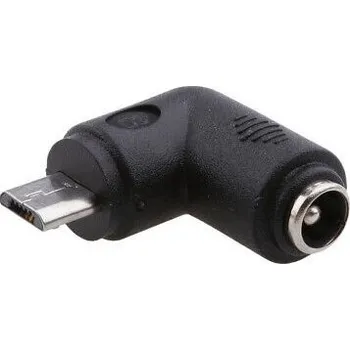 DC napájecí adaptér 5.5x2.1mm na micro-USB B 90° L