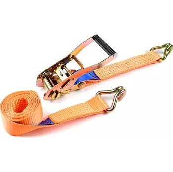 Upínací popruh popruh s ráčnou a háky 5t ozn.50H-2-DR-SPH, délka kompletu 2 m, barva oranžová