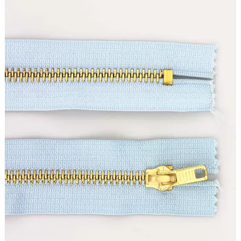 Zip Pro Háčkování Kovový zip nedělitelný 8 cm, Ø 6 mm světle modrý