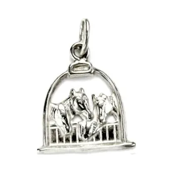 Přívěsek Stříbrný přívěsek koně ve třmenu - P12 (Stříbrný přívěsek koní ve třmenu)