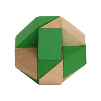 Hlavolam MIK TOYS SNAKE ZELENÝ - edukativní dřevěný hlavolam K66033