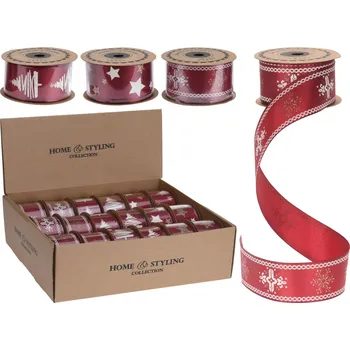 Stuha Stuha Vánoční 2,5 m x 4 cm burgundy