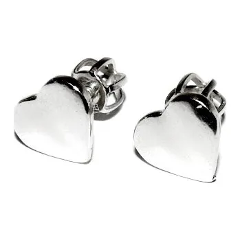 Náušnice Stříbrné náušnice srdíčka - DN23 (Stříbrné náušnice srdíčka na šroubek)