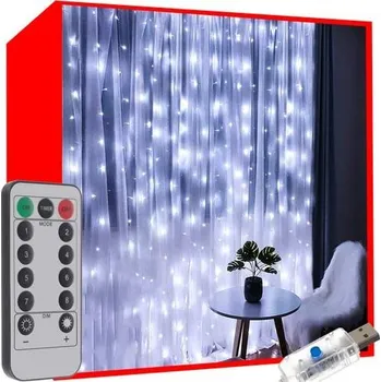 Iso Trade 19766 Světelná záclona 300 LED studená bílá Vánoční světelný závěs Iso Trade 19766 Světelná záclona 300 LED studená bílá