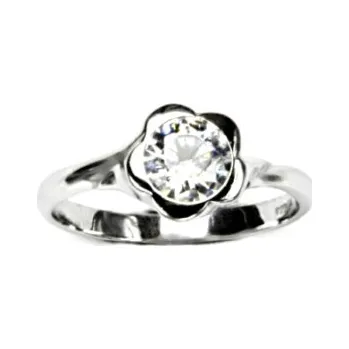 Prsten Stříbrný prsten zirkon čirý- T1271 (Stříbrný prsten s čirým zirkonem)