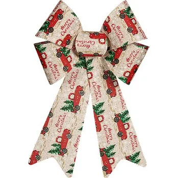 Vánoční dekorace Krist+ Vánoční dekorační mašle PVC Automobil Červená Béžová Zelená (15 x 25 cm)