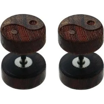 Náušnice Přívěskynakrk.cz Dřevěné náušnice JIN&JANG